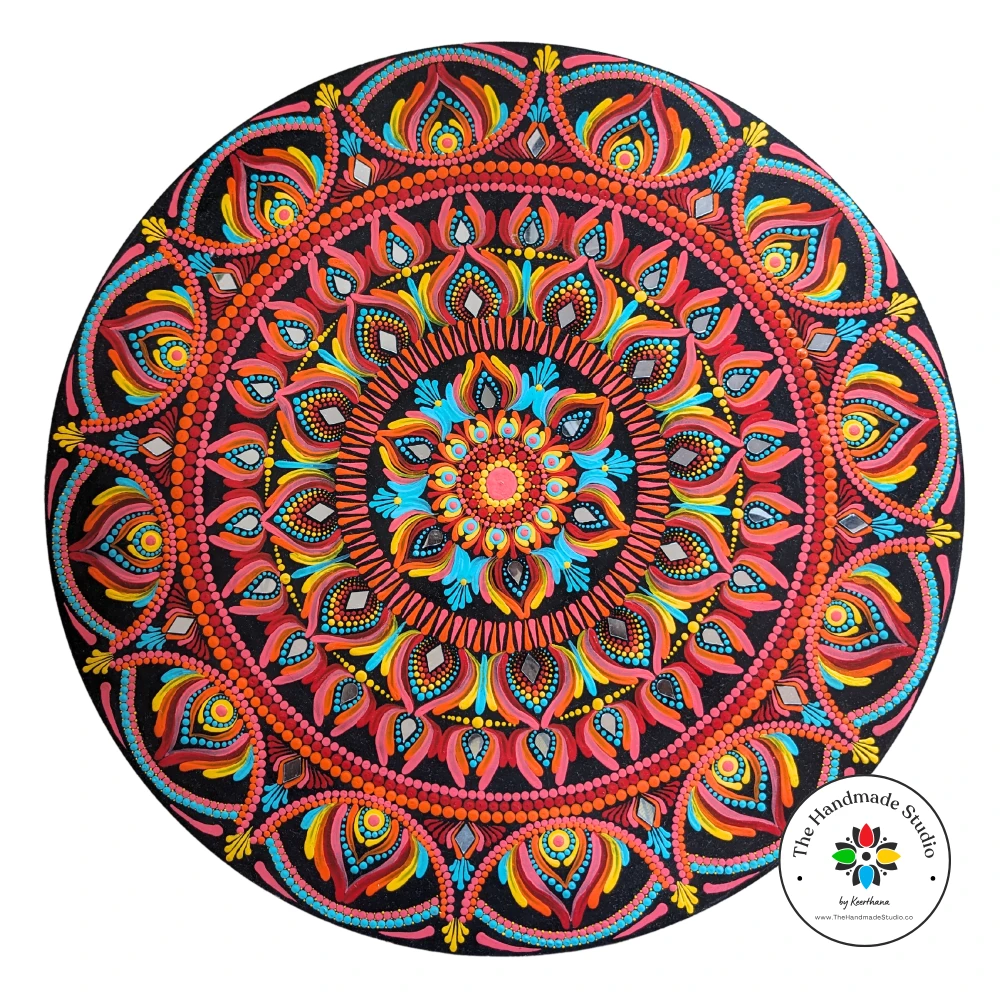 Scarlet Bloom Mandala - 24 inch