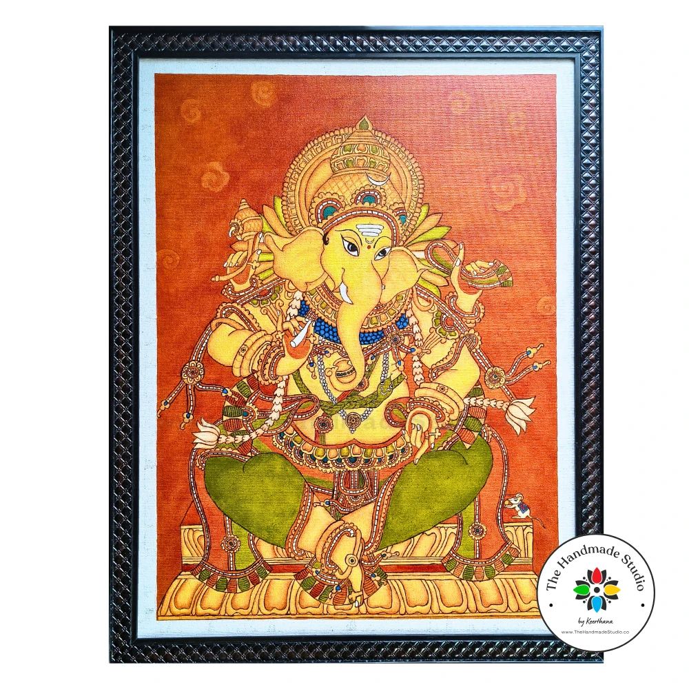 Lord Ganesha Mural Painting- 16.5 inch X 23 inch