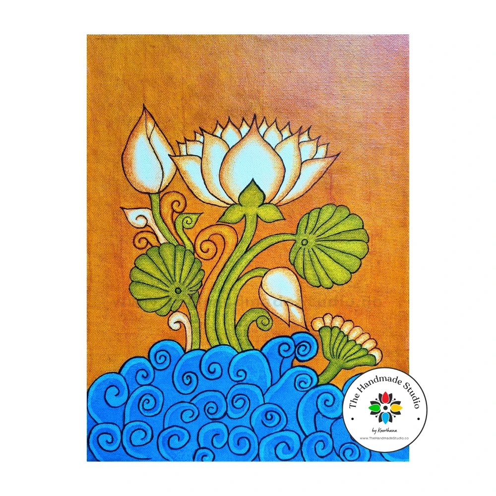 Lotus Mural - 8.3 inch x 11.7 inch